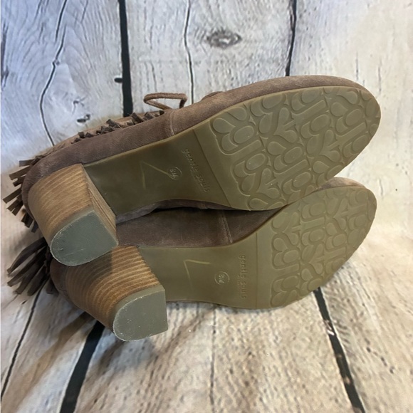Gentle Souls Bettie Suede Fringe Ankle Boot Shoes Truffle Kenneth Cole Wmns Sz 8 - Picture 8 of 11